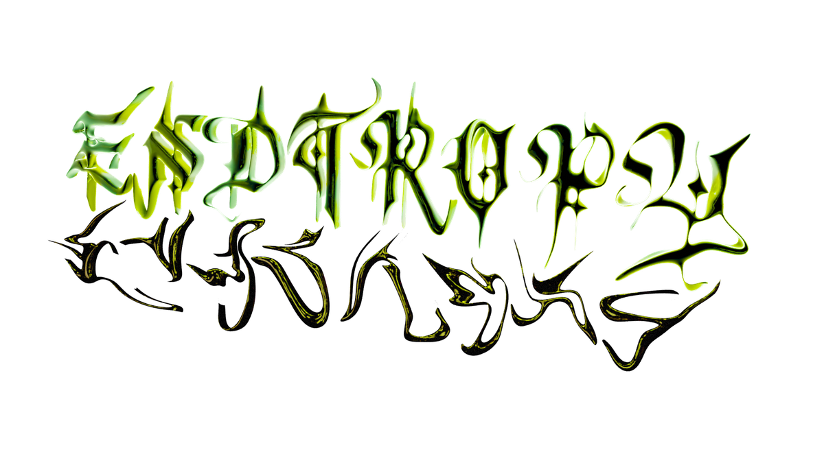 the endtropy wordmark: green gothic lettering with a mirrored reflection beneath it